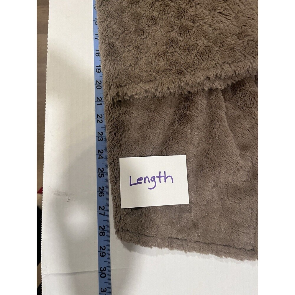 Esley Taupe Fuzzy Faux Fur Open Front Vest Women's Size M Flowy Western Boho - Picture 7 of 9